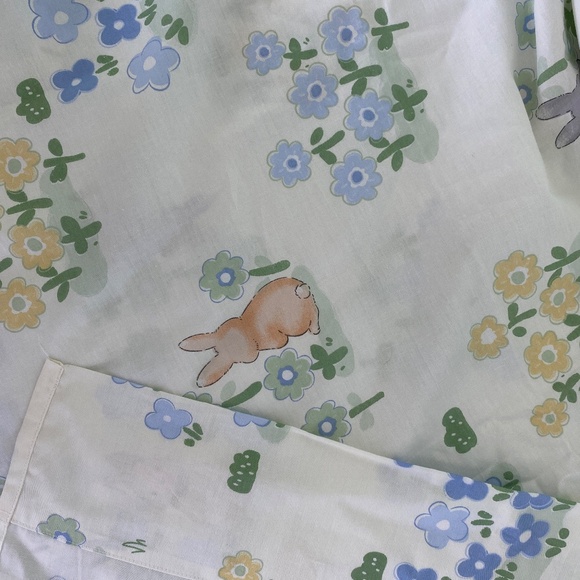 100% Cotton Duvet Cover Set 2Pcs Twin Comforter Cover Pillowcase Cute Bunny Soft - Picture 6 of 8